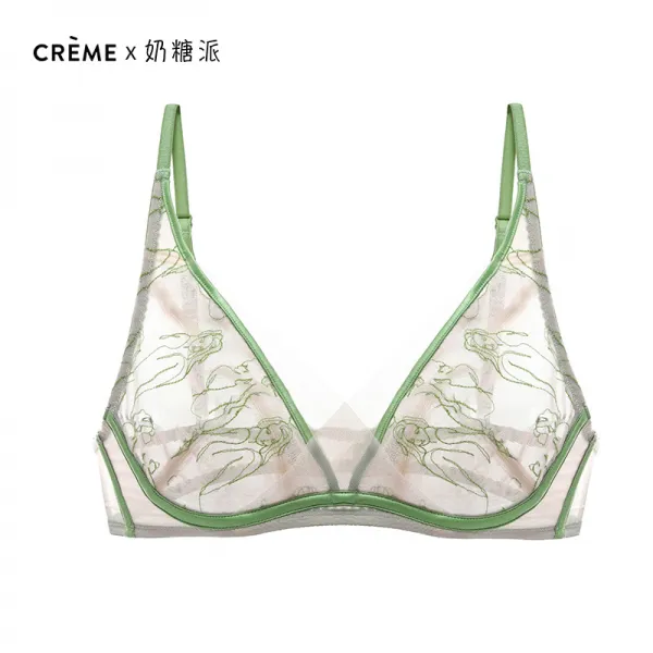 파이오닉스 초얇은컵 CREMEX 젖당파 연명 계열 캐릭터 자수 와이어있음 브래지어 초슬림 신 홑겹