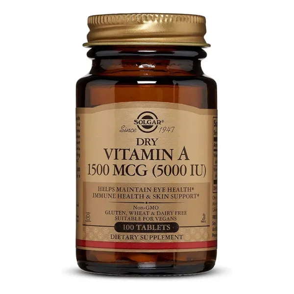 Solgar 솔가 비타민A + C 5 000IU 100정(병당 약3개월) 야맹증 영양제, 1mg, 1개