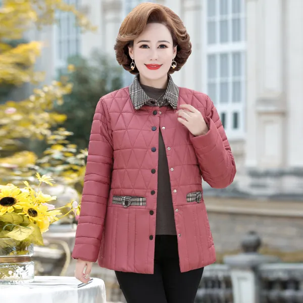 여성 패딩 1220# 어머니께서 신상 외투로 겨울옷 가을옷 솜저고리를 입으셨다 뉴타임즈 Z
