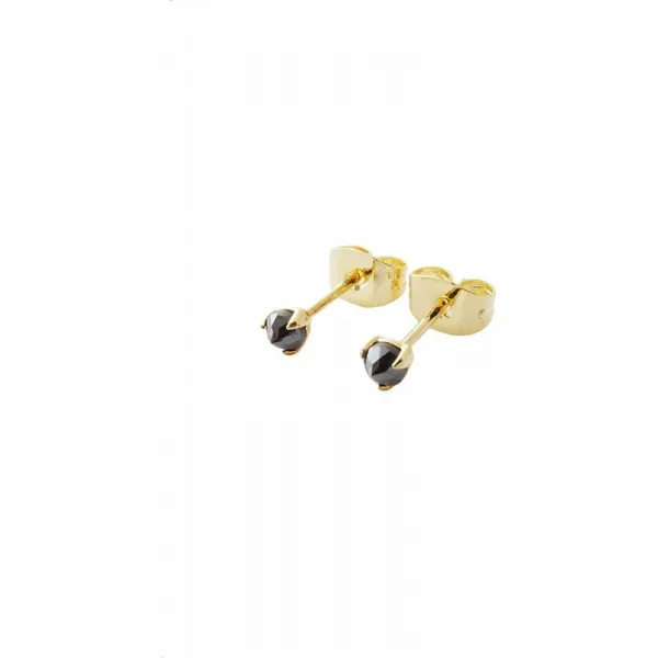 HONEYCAT 18k 금판의 작은 철광석 솔리테어 스터드 | 미니멀리스트 섬세한 주얼리 (골드)