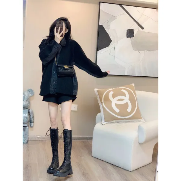데님코트패션 데님점퍼 여성 일찍이 봄 스윗 디자인감각 보이핏 볼륨 와이드 루즈핏 스타일리쉬 인싸템 눈길을 4967416555