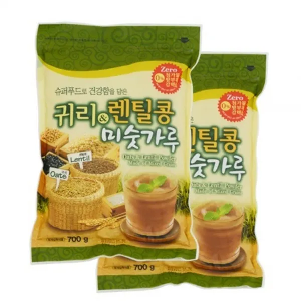 송림식품 아침식사대용 귀리앤랜틴콩 미숫가루 선식 식이섬유 철분 직장인, 2봉, 700g