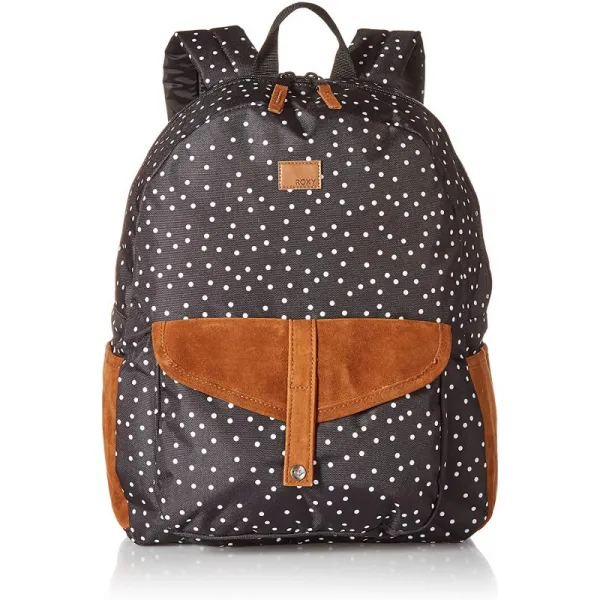 Roxy Junior 's Carribean Printed Backpack 며칠 동안 진정한 검은 점 원 사이즈