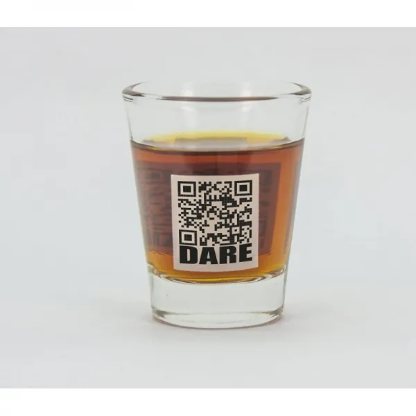 명시적 진실 또는 혼합학에 의해 QR 코드 (18)와 함께 감히 샷 안경 4pk, 단일옵션
