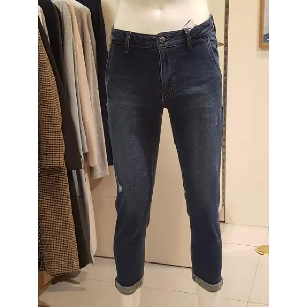  현대백화점 Nix 닉스 Fnnwdpi112 남성 기모 M톤 워싱 부분밴딩 테이퍼드피노 데님