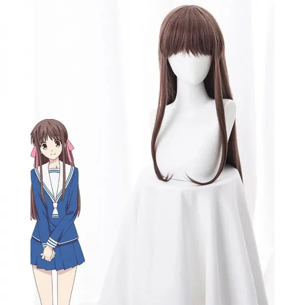 Hairjoy Kakegurui 강박 도박꾼 Momobami Ririka Cosplay 가발 여성 내열성 Anime Neat Bangs 합성 머리 가발 28 Inches_1 Brown_9