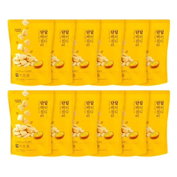 자연공유 단백질이 답이다 단답 단백질 과자 칩 마늘빵 맛, 50g, 12개