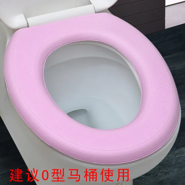 젤리마켓 가정용실리콘뚜껑 패드 소프트 편리한 쿠션 방수 양변기시트 PVC 권좌 편리함 매트, 핑크 꽃무늬이