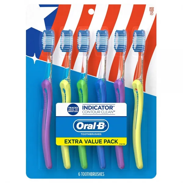 Oral-B 인디케이터 등고선 청결한 소프트 칫솔 6개 개, 단일상품