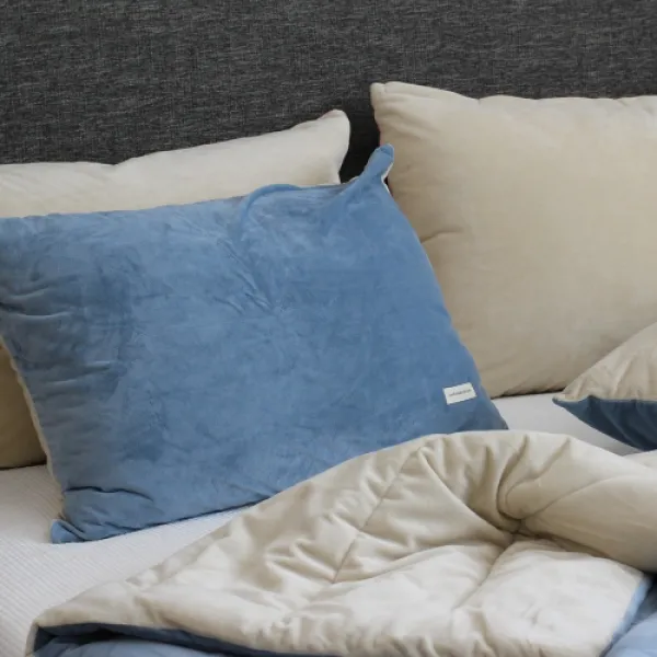  바보사랑 엘렌 파스텔 극세사 베개커버 50x70 스카이블루 1+1