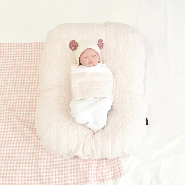  제이앤제나 허리에 무리없는 신생아부터 역류방지쿠션_누빔인견 핑크스트라이프 역류방지쿠션 누빔인견 핑크스트라이프 쿠션커버+쿠션솜 