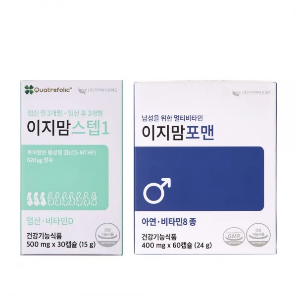 이지맘 스텝1 15g +이지맘 포맨 24g 1 set 임신준비영양제세트, 1세트