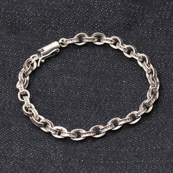 세방쥬얼리 925실버 6mm 페이퍼 체인 팔찌