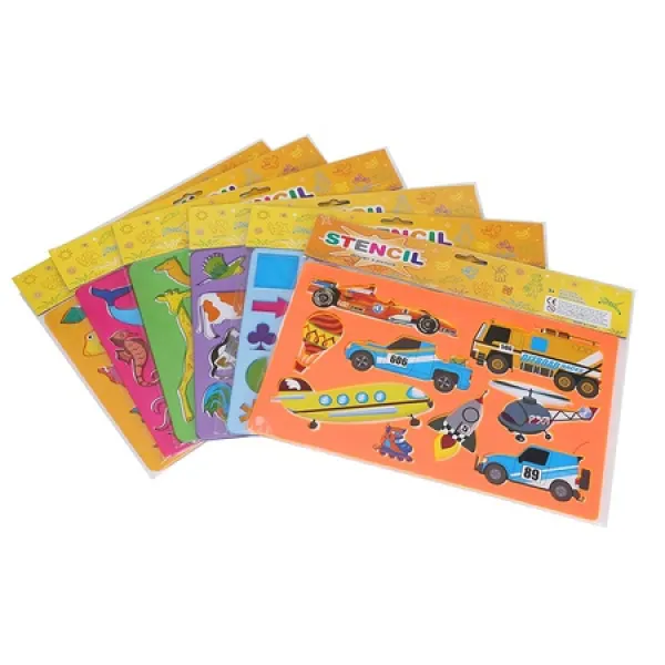 Sillycutie Economy Drawing Stencils Art for Kids 6 교육 장난감 유아 소녀 소년을위한 여행 및 선, 한 가지 색