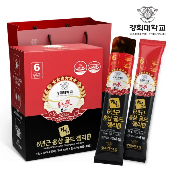 경희대학교 6년근 홍삼스틱 골드 젤리스틱, 15g, 1세트