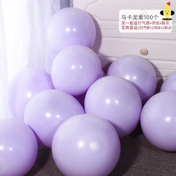 온앤오프 혼수용품 풍선 놓다 길가 장면 배치 야외 뜰 농촌 장식 경사스러운 일 완전무결 사용 의, 마카롱 보라색 100 개