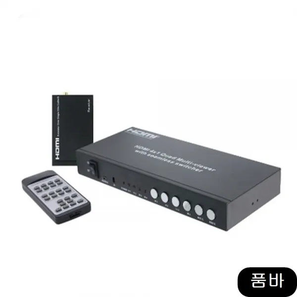 영상 HDMI 4X1 화면 분활기 분배기 네트워크 모니터, 상세페이지참조(), 1개