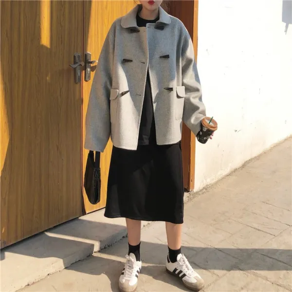 더펫 여성 오버핏 코트