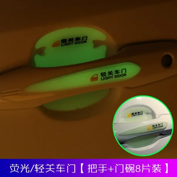 지프 나침반 자유 광 목마인 협 지휘관 자동차 문 손잡이 보호 손걸이 그릇막, 네온 차문 손잡이 문접시 8피스