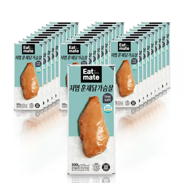 잇메이트 저염 훈제 닭가슴살 100g, 100g, 30팩