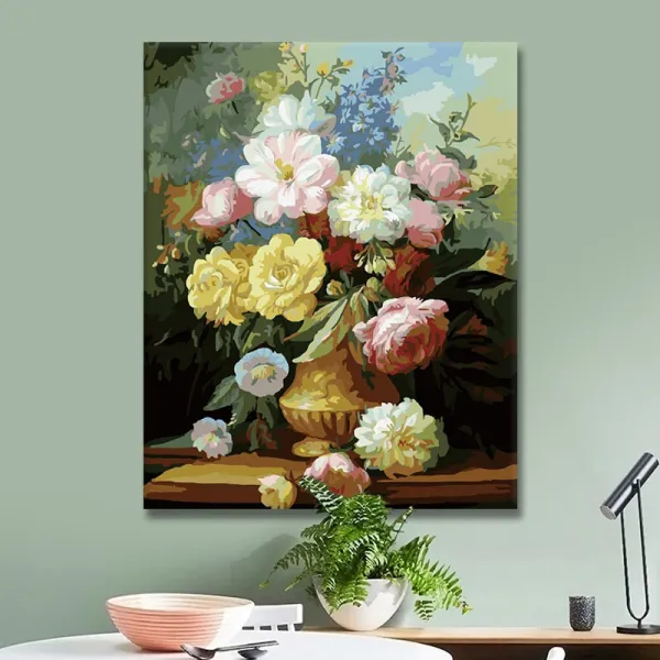 Fatgl diy 유화그리기-꽃 40 x 50 cm, 40*50cm(프레임 포함), 온화하고 화려하다.