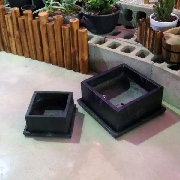 Zfh602019대리석무늬 J03b 2개셋트시멘트 낮은사각 블랙