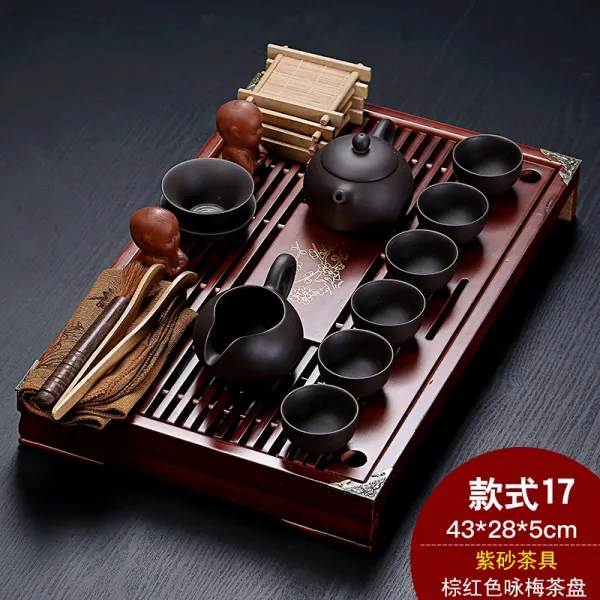 자사 도자기 다기세트 가정용 사무실 간단 차반 559593775317_nalf 19개 매화+자사호