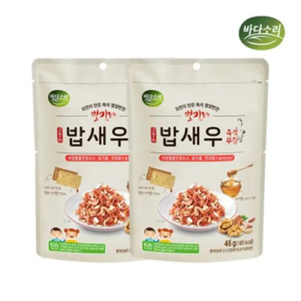 선해수산 바다소리 별미레 즉석반찬 밥새우무침 2봉 즉석에서 바로 무쳐먹는 갓반찬 1분반찬 밑