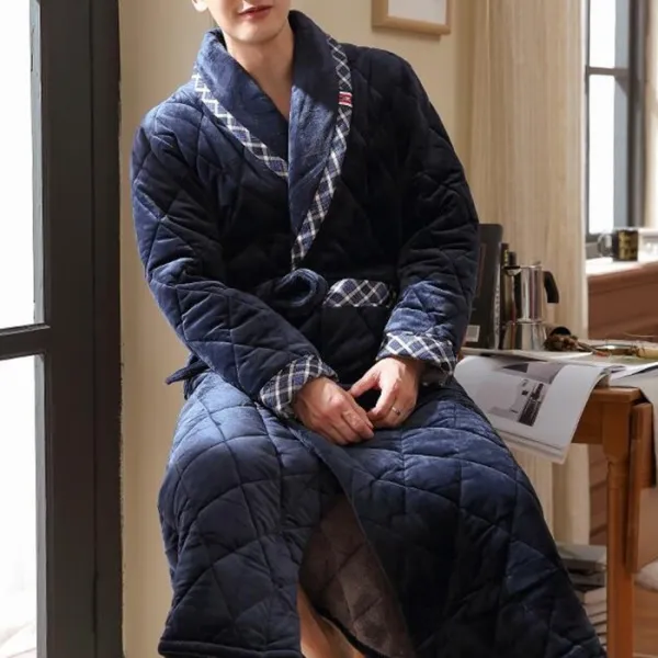 Kirahosi 남자 고급 겨울 털 가운 두꺼운 남자 롱 목욕가운 51호+덧신증정 Nl1ktqf