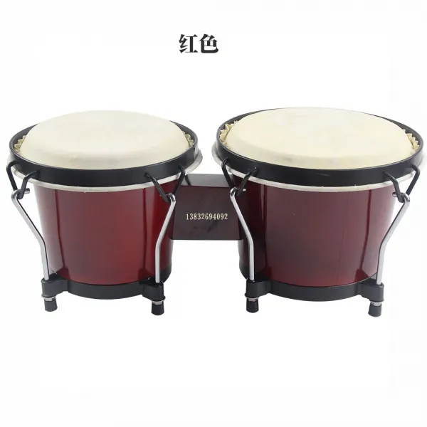 실로폰 6inch+7inch본고북 아프리카 북 BONGO북 아동 조기교육 타악기, T01-와인색