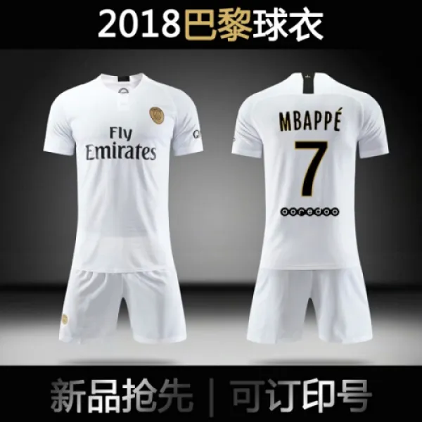2019중년 19새티바리 원정구의의백색7호음바페바리 산게르만족구단 유니폼상월 쇼트머스 7번 구단주 (4)