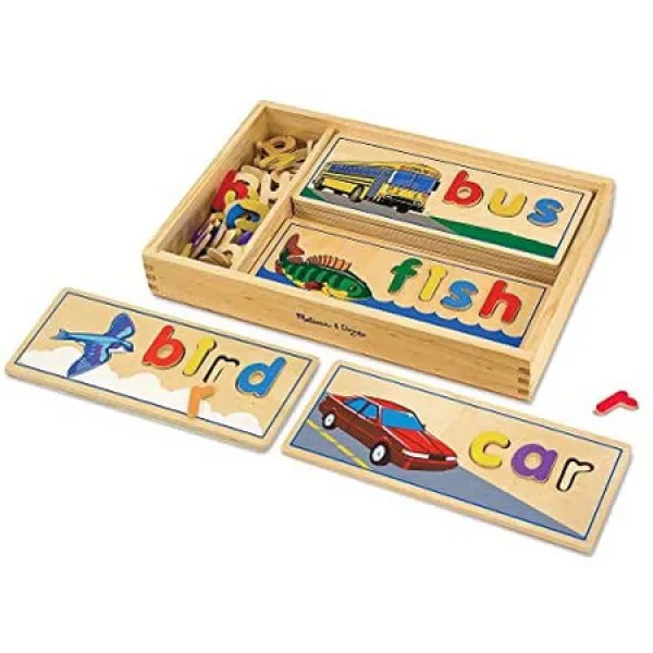 쇼핑 Melissa amp; Doug See amp; Spell Learning Toy (개발 장난감 나무로되는 케이스 어휘 및 철자법
