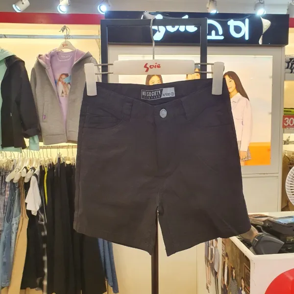 소이 균일7000원!! 공용 4부 슬림 면마바지 18M1215, 블랙
