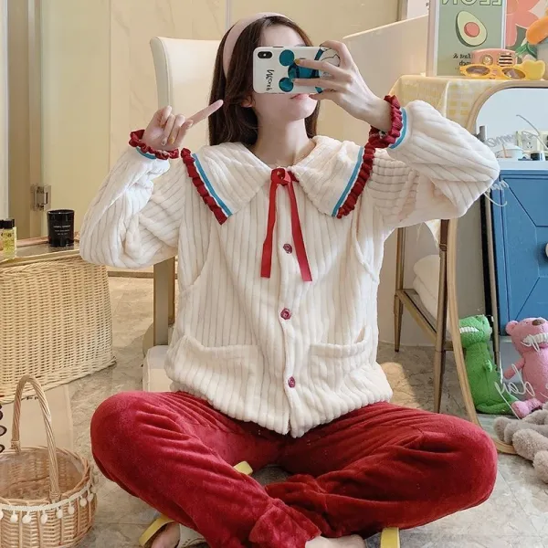 테필라 출산 일 달 사이즈늘임 수유 만기 여성 기모노 12월 보온 순면 코튼 두꺼운 외출 와이드 루즈핏