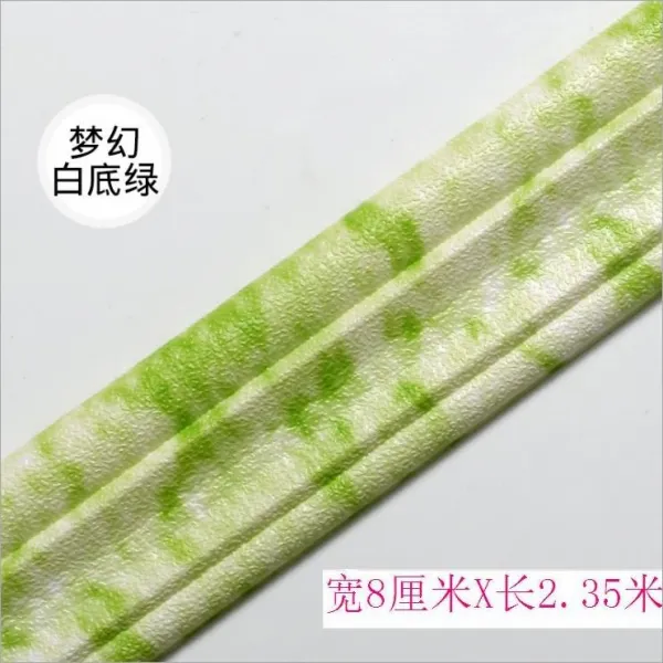 접착 3D 입체 포말 허리라인 테두리 발차기 실 티비 기함 천장 가장자리를 누르다 스틱, 몽환 화이트 내막 그린 8센치 X2.