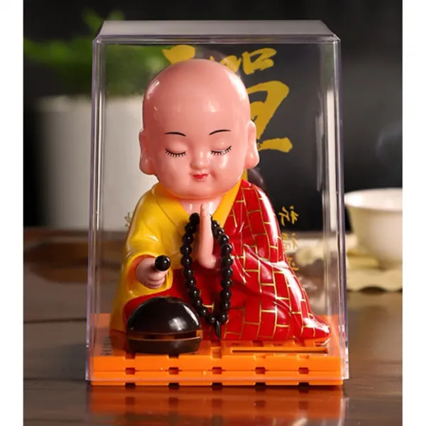 목탁치는 스님 동자승 태양열 인형 소형 대형