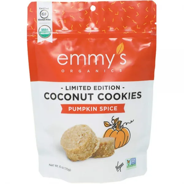 Emmy's Organics 에미스 코코넛쿠키 펌킨스파이스 키토제닉 쿠키 8팩 Coconut Cookies Pumpkin Spice, 1개, 0g