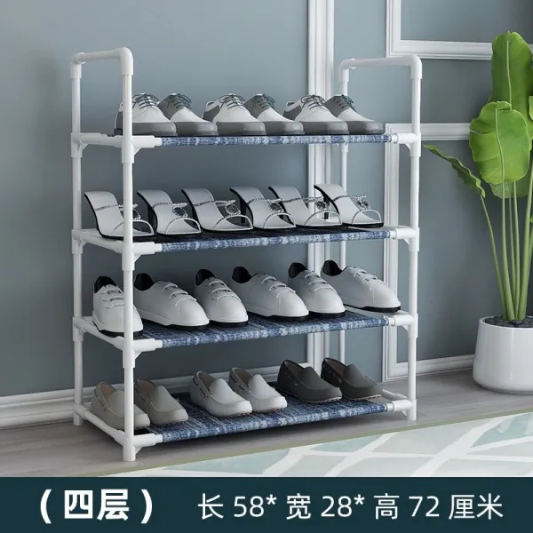 집사들의 세상 가정용실내화수납 신발 정리대 레이어드 심플 보기좋은 신기 경제적유형 기숙사 놓다 입구 스몰자 성급 공간, 사층 유러피안 블루 백관 （분포하다