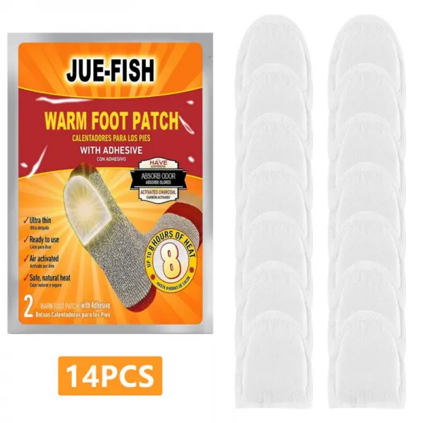 겨울 붙여 넣기 패드 발 따뜻하게 스티커 지속적인 열 패치 안전 손 피트 난방 깔 창 선물 7x8.3cm, [01] 14pcs