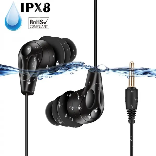 AGPTEK 청취자 에탄치 3.5mm IPX8 SE11B 방수 헬멧© mp3 Etanche S12/S07 te©l©phone iPad 등과 호환, 단일상품, 단일상품