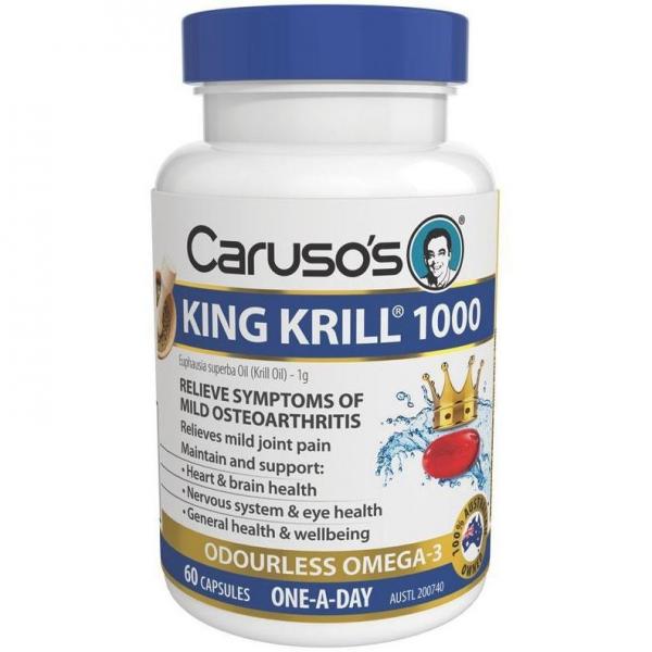 카루소 내츄럴헬쓰 킹크릴1000mg 뇌 심혈건강 60캡슐, 1개