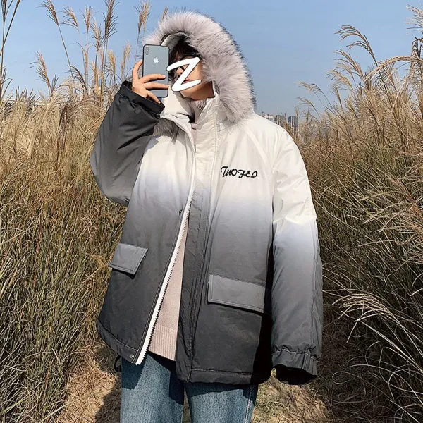 남성 그라데이션 빅 사이즈 물결표 캐쥬얼 아우터