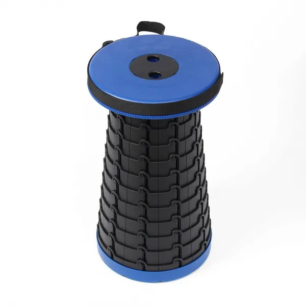 공연장스툴 휴대편한 높낮이조절 접이식의자 블루 옥탑방 옥상 높이조절