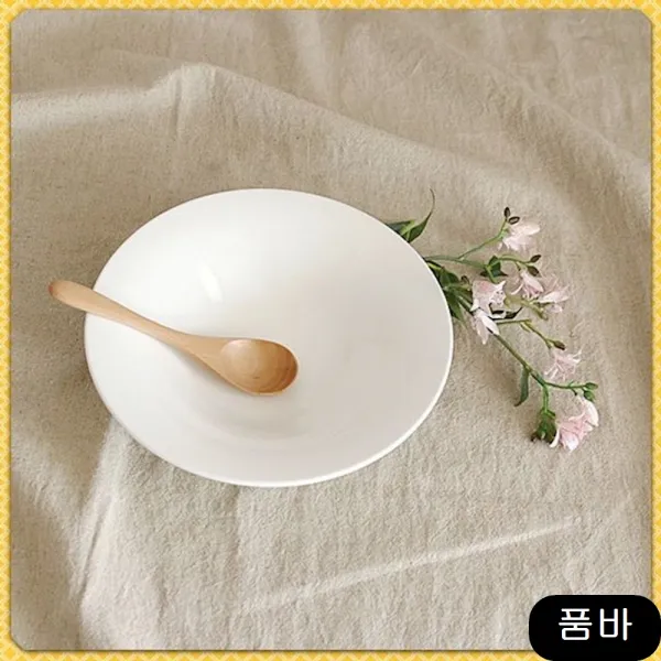 대접 곡선의 미 하얀색 넓은그릇 x2 우동 조리용품 식기, 1개, 상세페이지참조(2개)