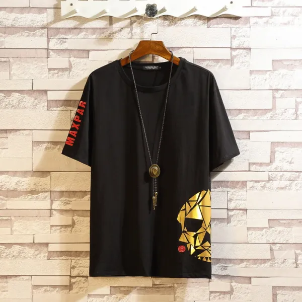 해외구매대행 남성 여름 빅사이즈 블랙 골드 반팔티 T670 Xl 8xl 