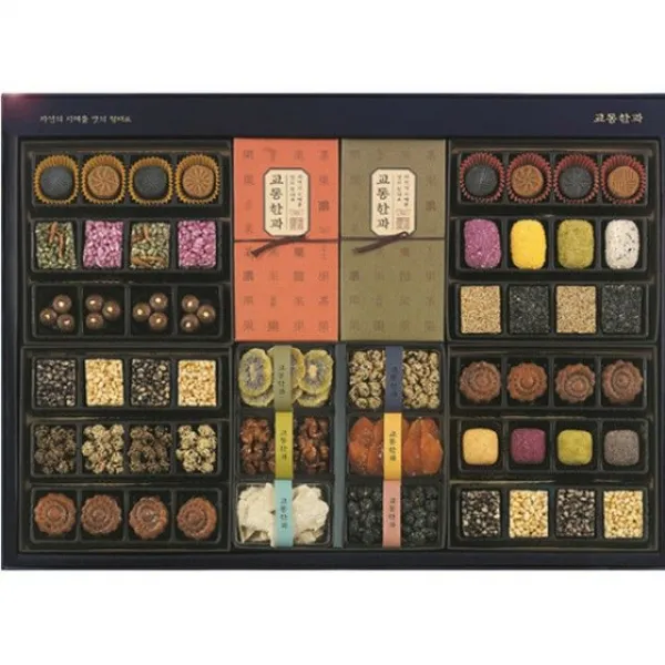 교동한과 만월 540x400x105mm 유과 정과 강정 다식 한들곡식 고시볼 약과 홍삼 육포 - (식품/과자/떡/전통), 본상품선택