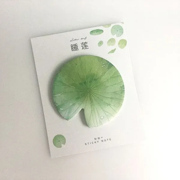 인싸템 포스트잇 독창적 큐트 그린 형 스티키노트리필 소원이다 댓글 벽 N차 스티커 시트지, 수련잎 10 본（ 나뭇잎 뜻 ）매 본