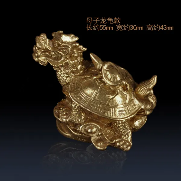 와이유 거북용 동룡거북 장식품 순동방소인초재풍수취품용구진택벽사사무실왕 새끼거북을 등지고 자라는 용거북의 길이는 5.