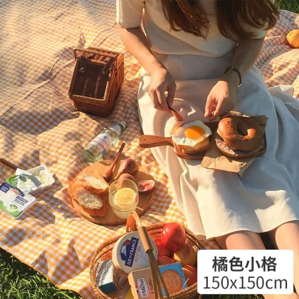 배경천 줄무늬 해변 한풍 프레시 피크닉 인스 노르딕 데스크, 오렌지 색번잡함 150150cmQ65