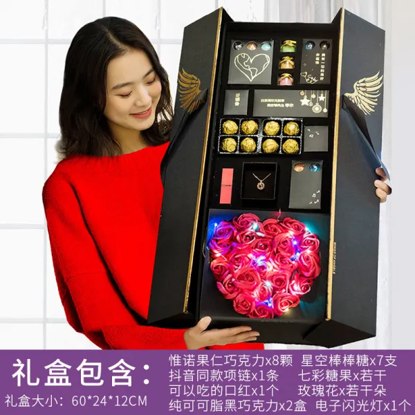 창의적인 생일백인절 선물 녀자친구 녀학생친구 타지련애 떨음신기 특히 실용적 흑색-천사의 날개 (합금목걸이), 단일상품